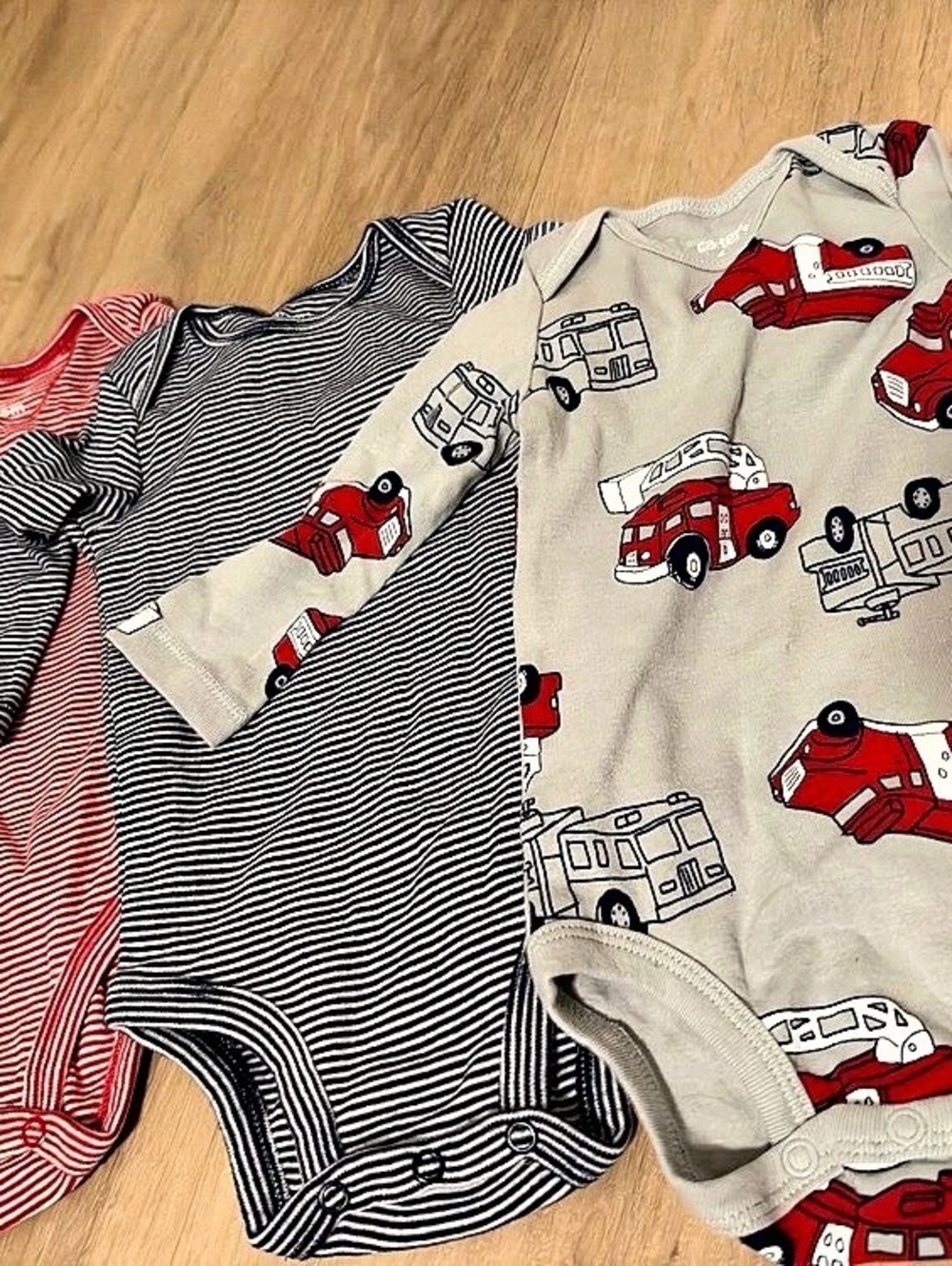 Carter's Baby Boy Long-Sleeve Bodysuits Lot Gray & Red